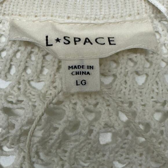 NWTs  L*SPACE Sofia Cover-Up Button Down Cardigan in cream (L) - Picture 10 of 12